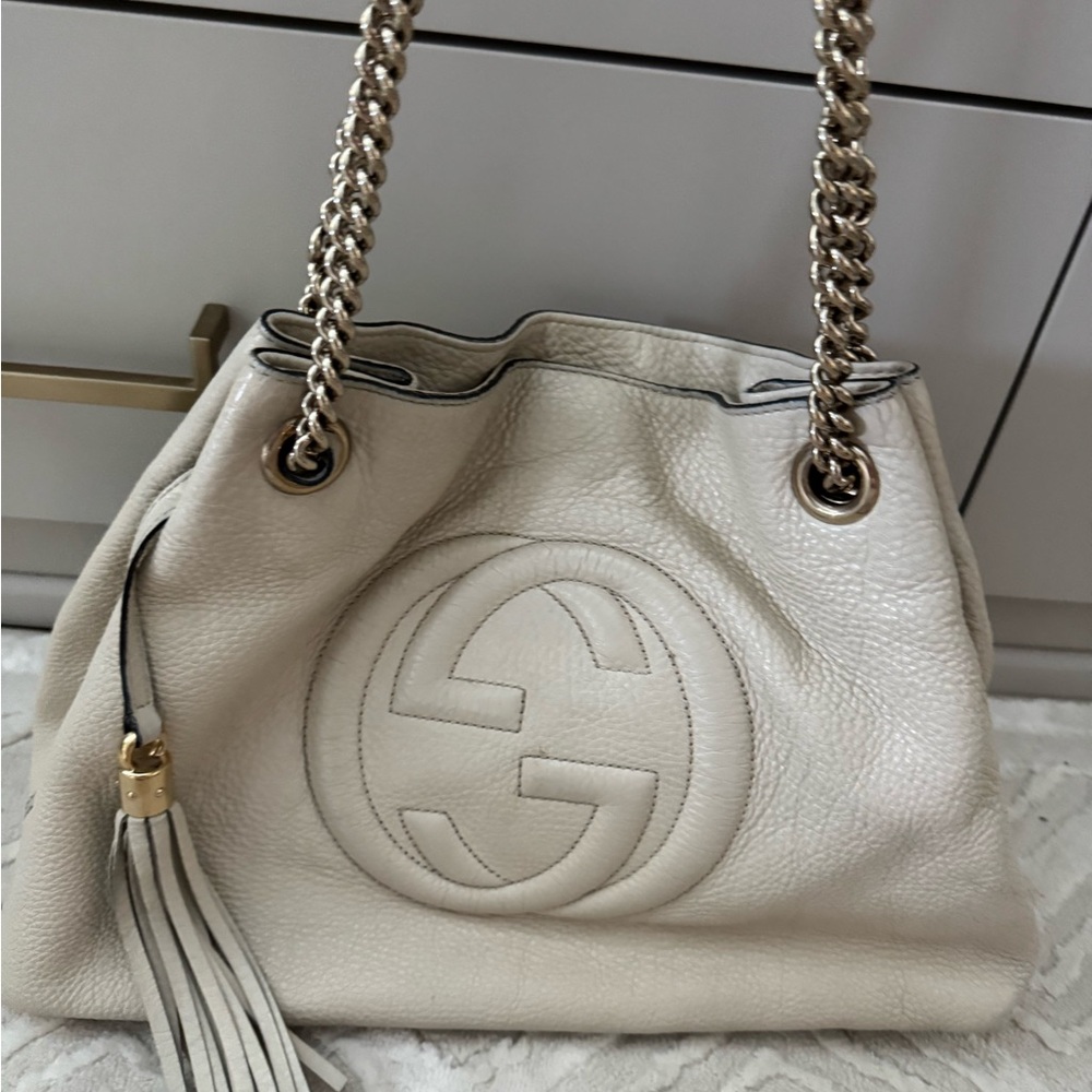 Gucci Cream Leather Shoulder Bag - Picture 3 of 9